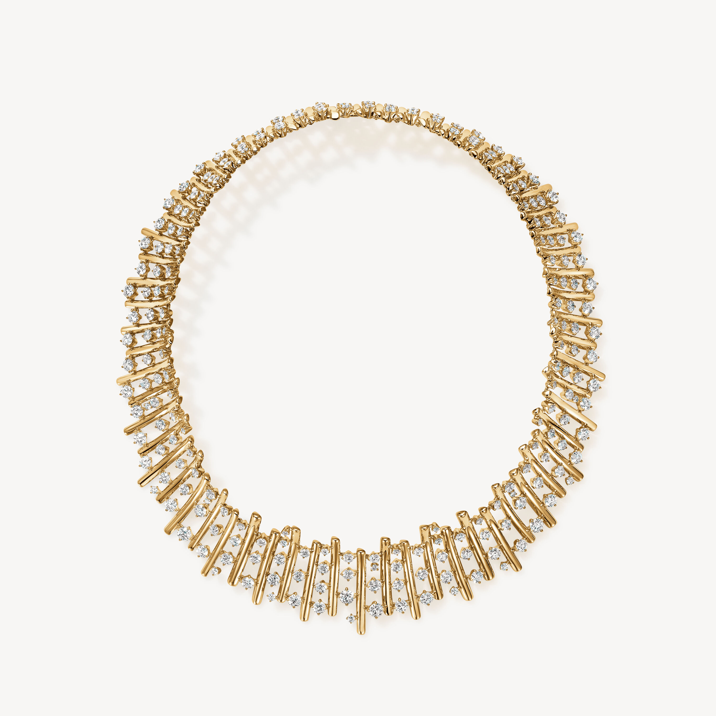 BARRE Multi-Row 鑽石鎖骨鍊, 18K 黄金, large