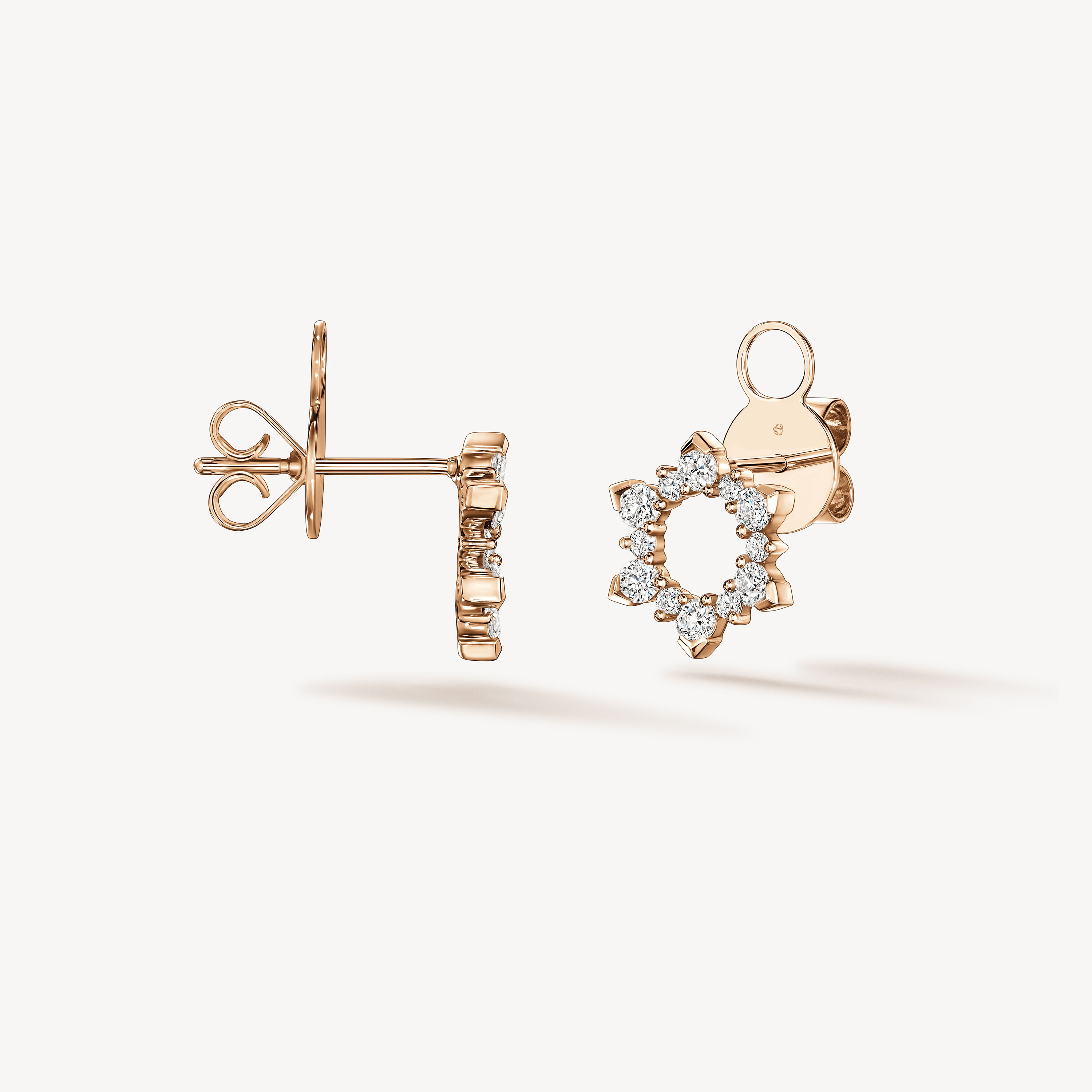 Aerial Open Sunburst Earrings - Small, 18K Rose Gold, large