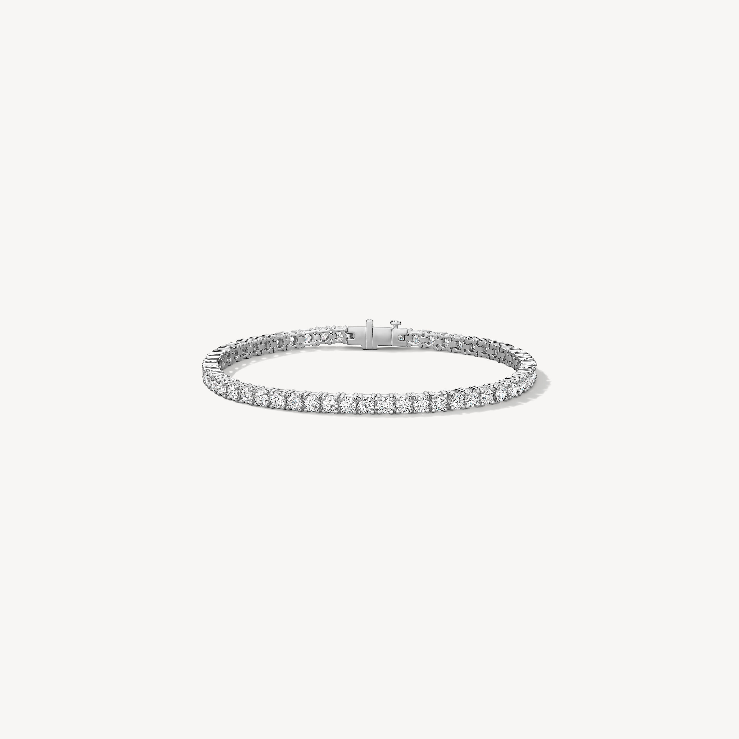 Basic 4-Prong Tennis Bracelet, 18K White Gold, large