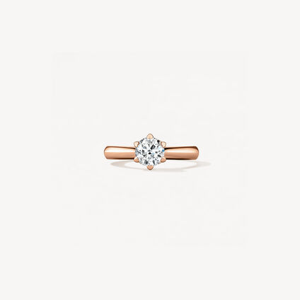 6 Heart-Prong Engagement Ring, 18K Rose Gold, large