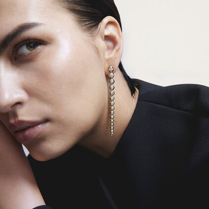DREAM  CIRCLE CONVERTIBLE EARRINGS, 18K Yellow Gold, large