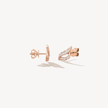 Lorelei Ribbon Ear Climbers, 18K Rose Gold, large