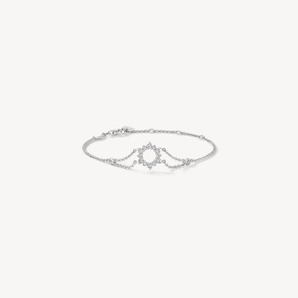 Aerial Open Sunburst Bracelet, 18K White Gold, large