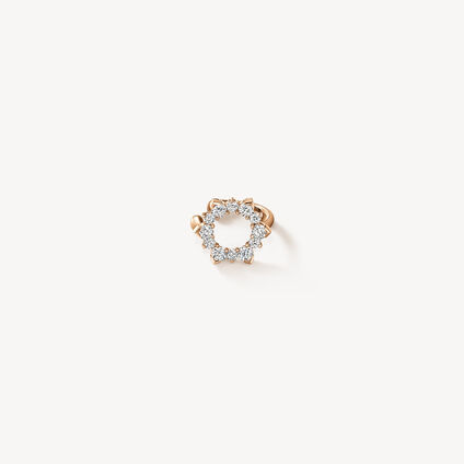 Aerial Open Sunburst 鑽石耳骨夾, 18K 玫瑰金, large