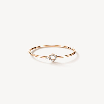 Aerial Open Sunburst Flexi Bangle, 18K Rose Gold, large
