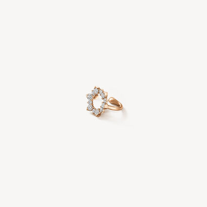Aerial Open Sunburst 鑽石耳骨夾, 18K 玫瑰金, large