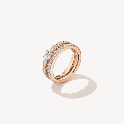 Lorelei Reverie 2-Roll Diamond Ring, 18K Rose Gold, large