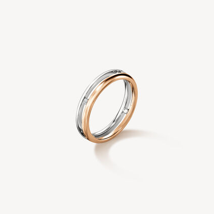 LOVE Floating Diamond Wedding Band, 18K Rose Gold w/Platinum LOVE Floating Diamond Wedding Band, 18K Rose Gold w/Platinum, large