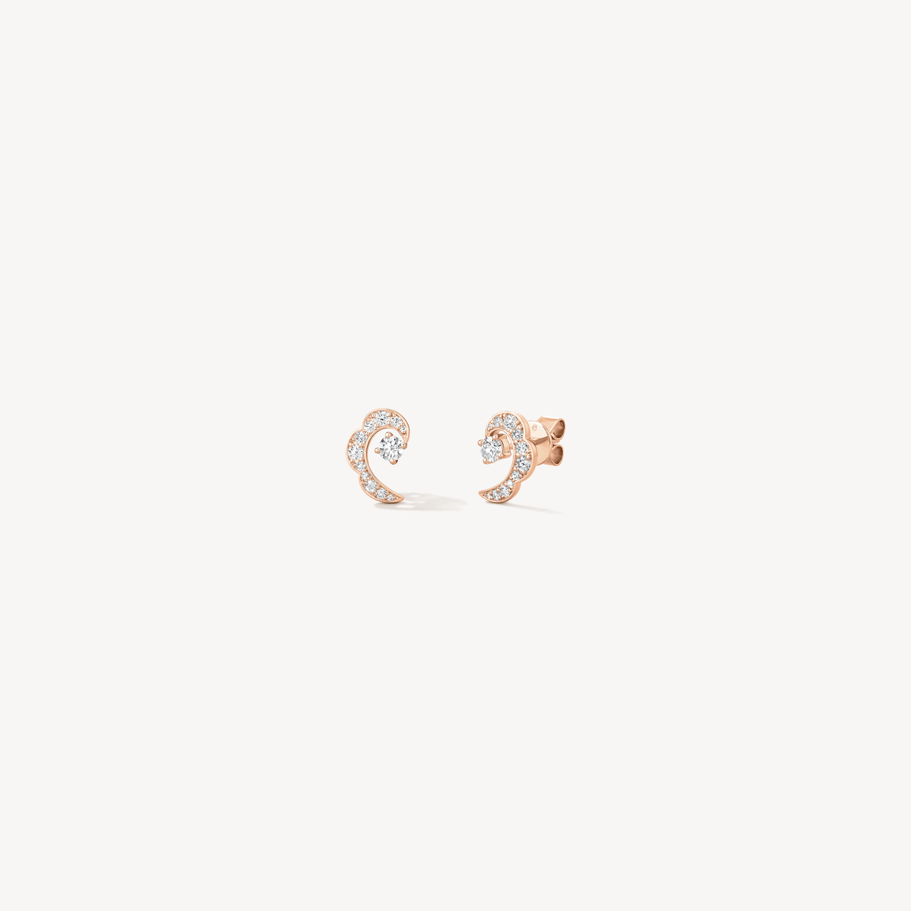 Lorelei Ribbon Studs, 18K Rose Gold, large