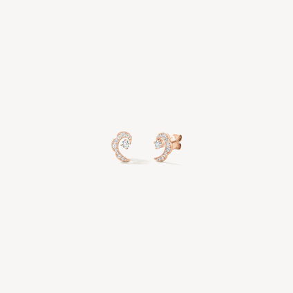 Lorelei Ribbon Studs, 18K Rose Gold, large