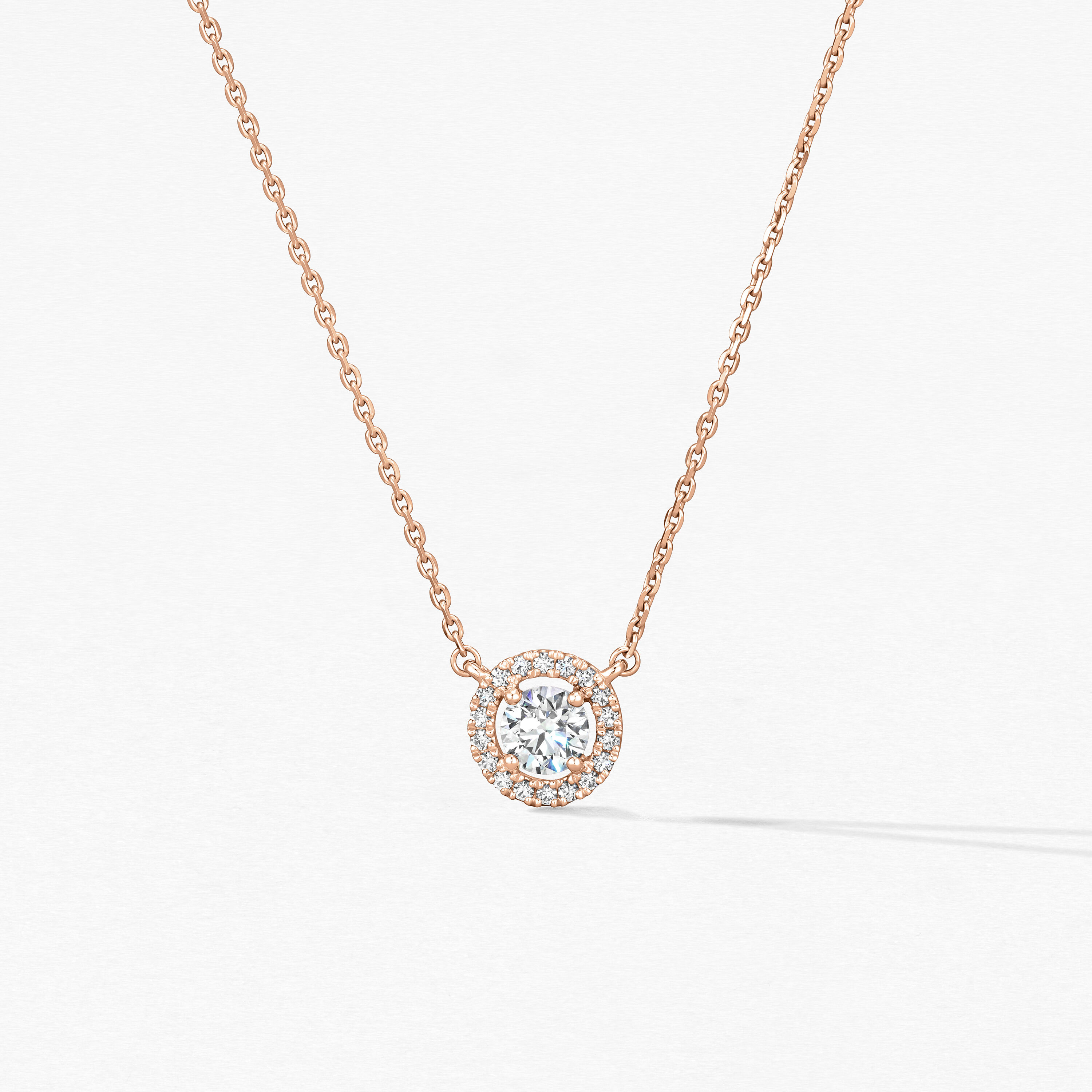 Joy Circle 鑽石項鏈, 18K 玫瑰金, large