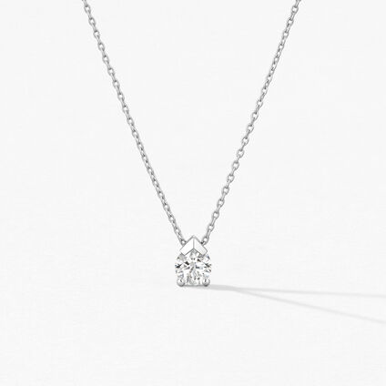 Aerial 單鑽項鍊, 18K 白金, large