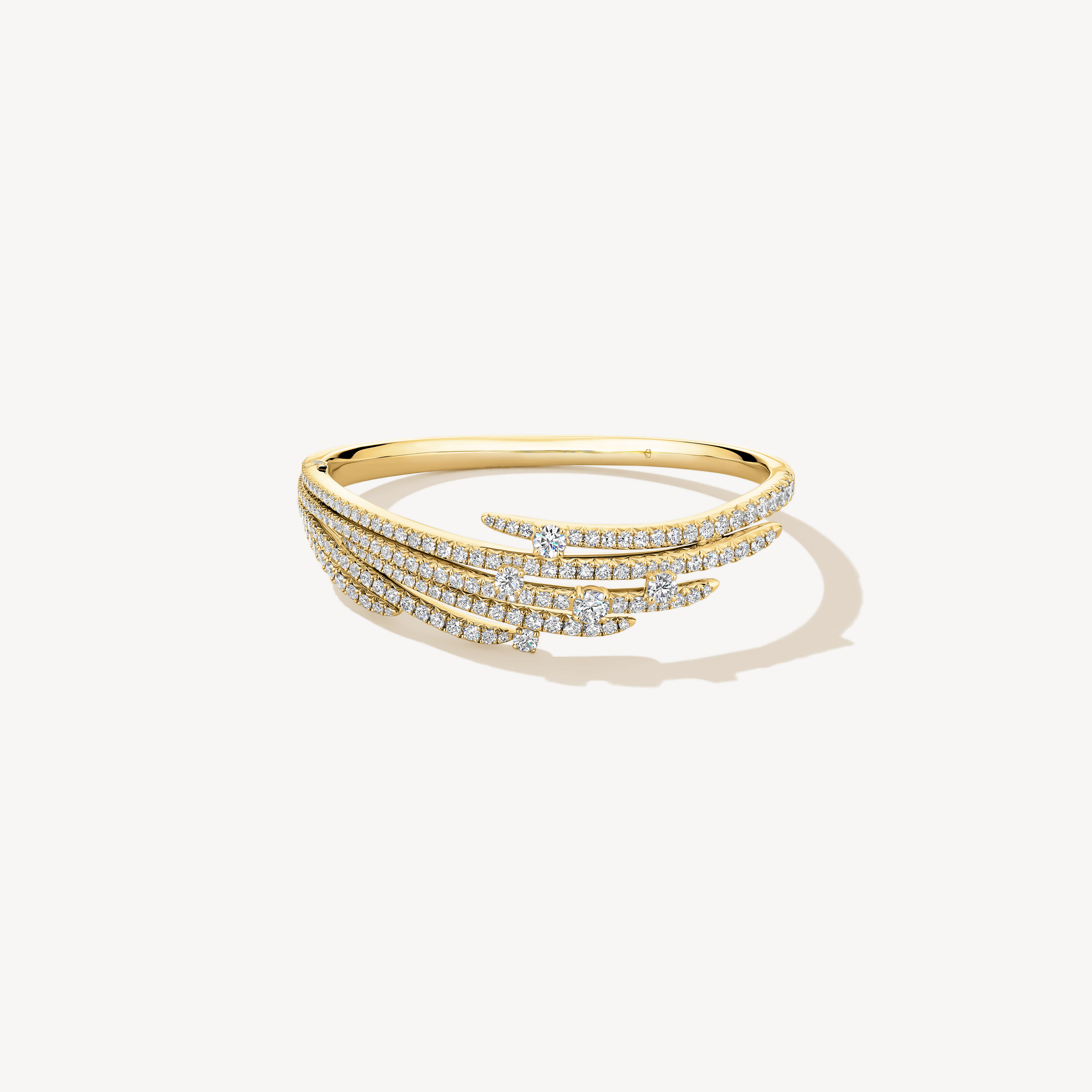 VELA French Cut Pav&eacute; Bangle
, 18K Yellow Gold, large