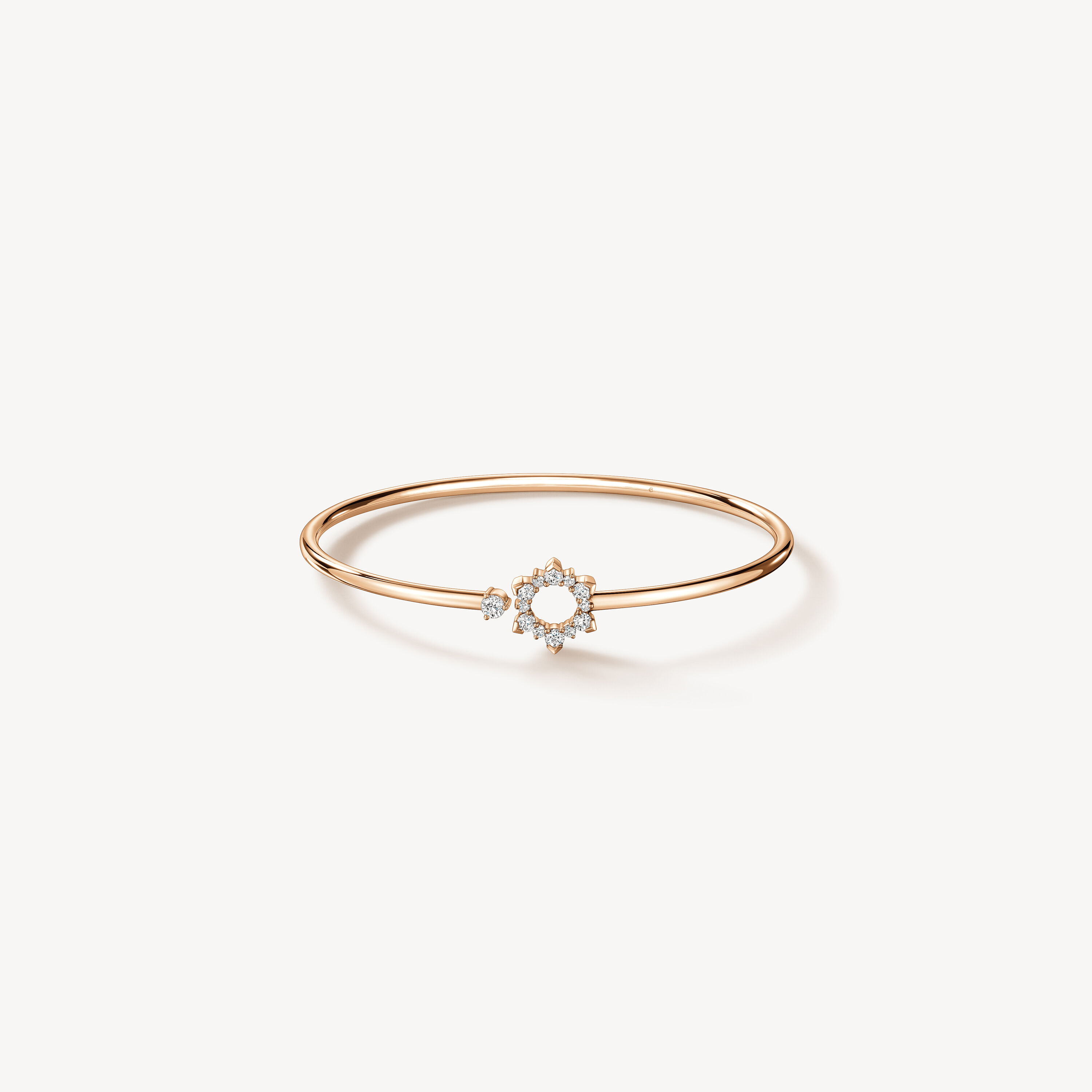 Aerial Open Sunburst Flexi Bangle, 18K Rose Gold, large