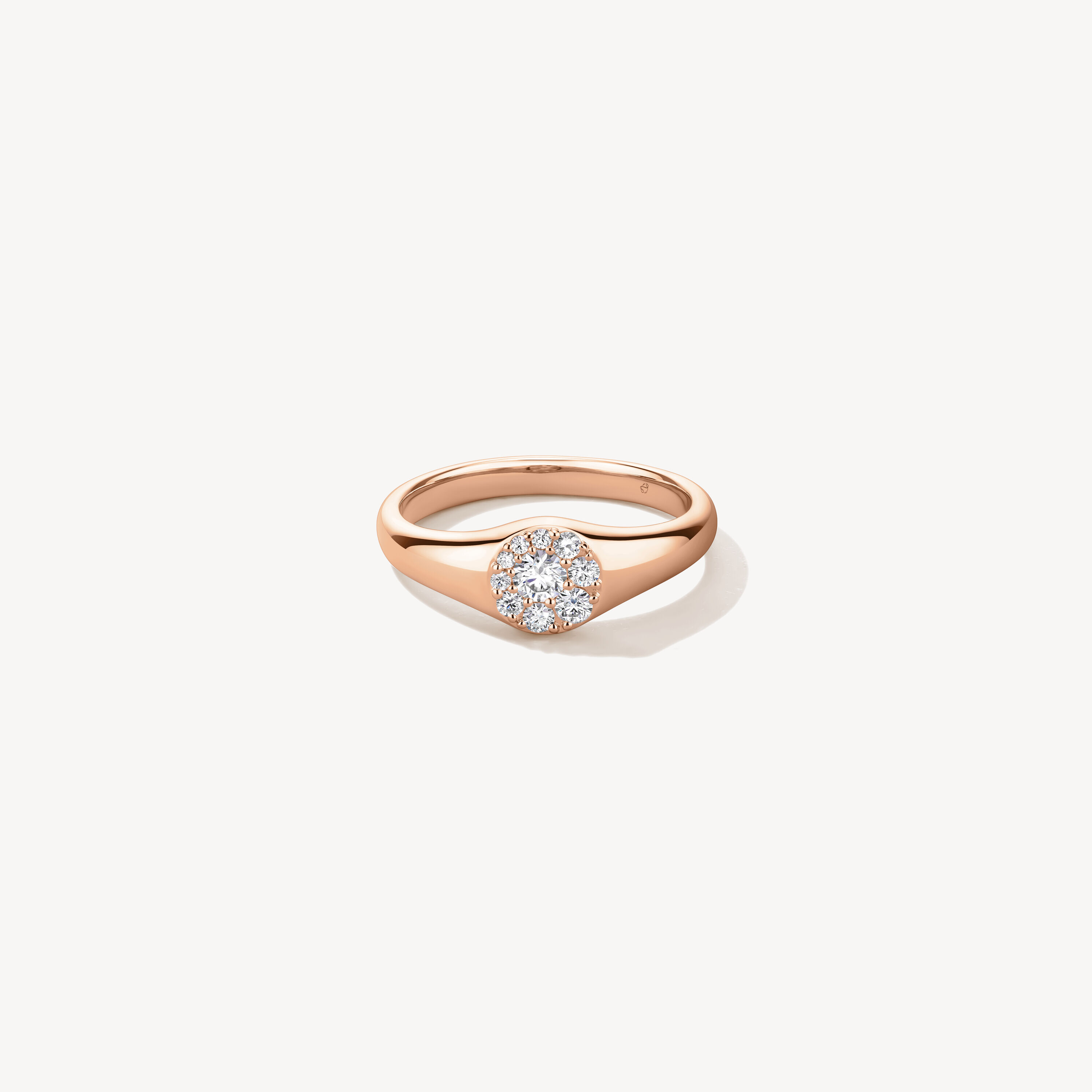 Tessa Circle Signet Ring, 18K Rose Gold, large
