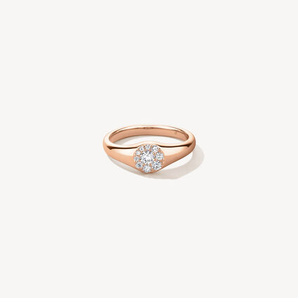 Tessa Circle Signet Ring, 18K Rose Gold, large