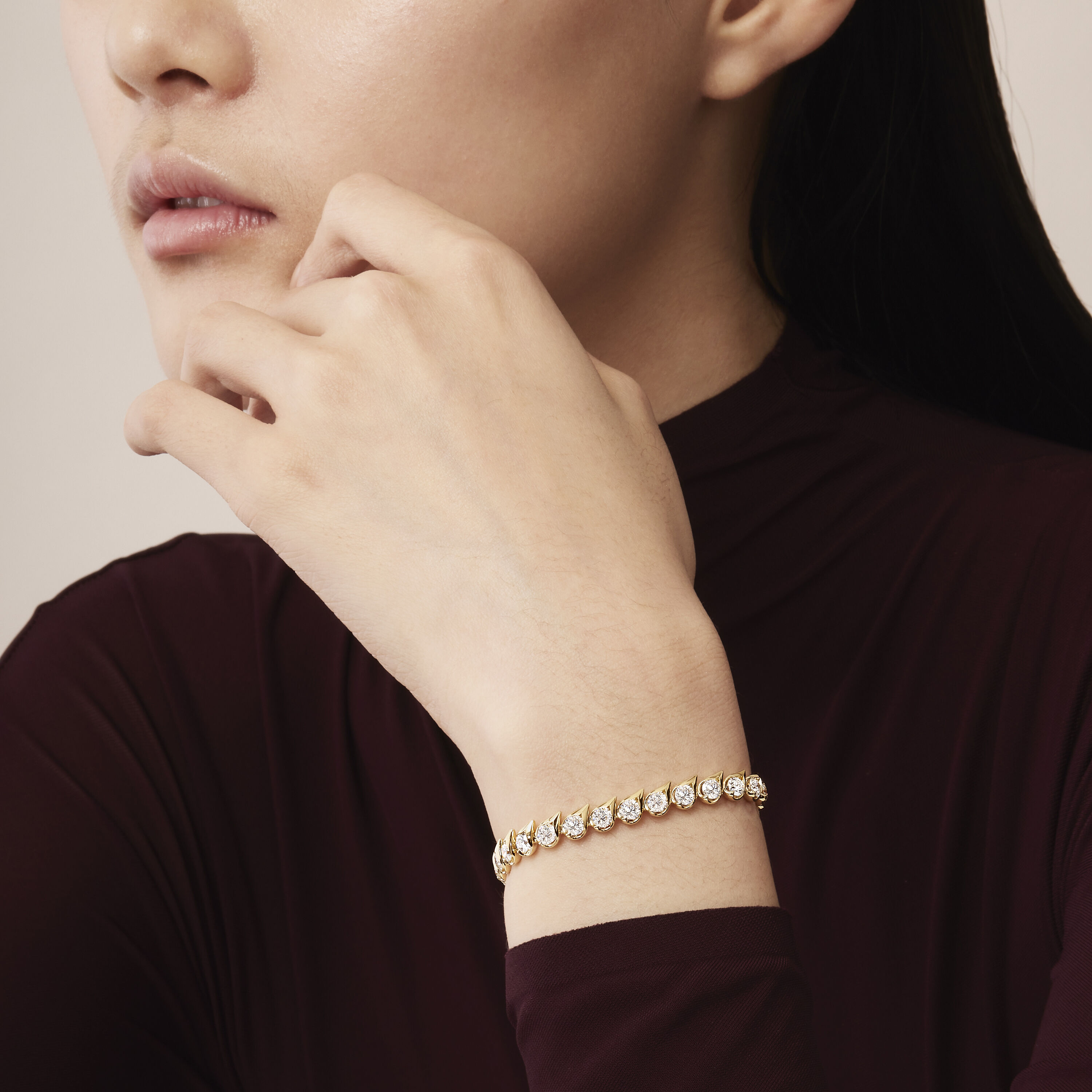 LU Droplet Bracelet, 18K Rose Gold, large