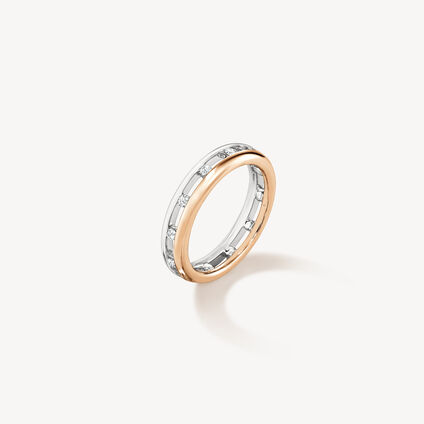 Love Floating Diamond Eternity Wedding Band, Platinum and 18K Rose Gold, large