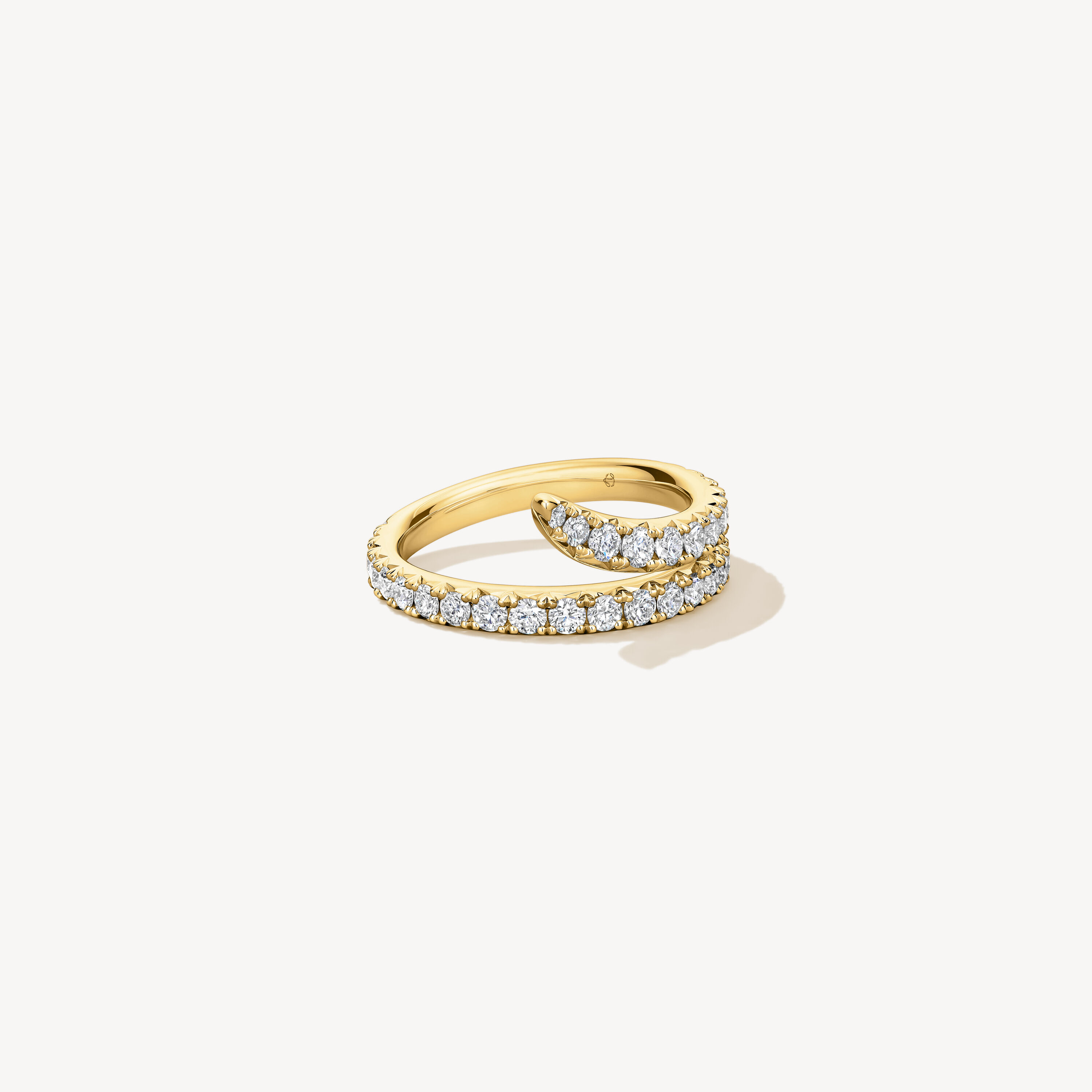 VELA Double Row Pav&eacute; Ring, 18K Yellow Gold, large