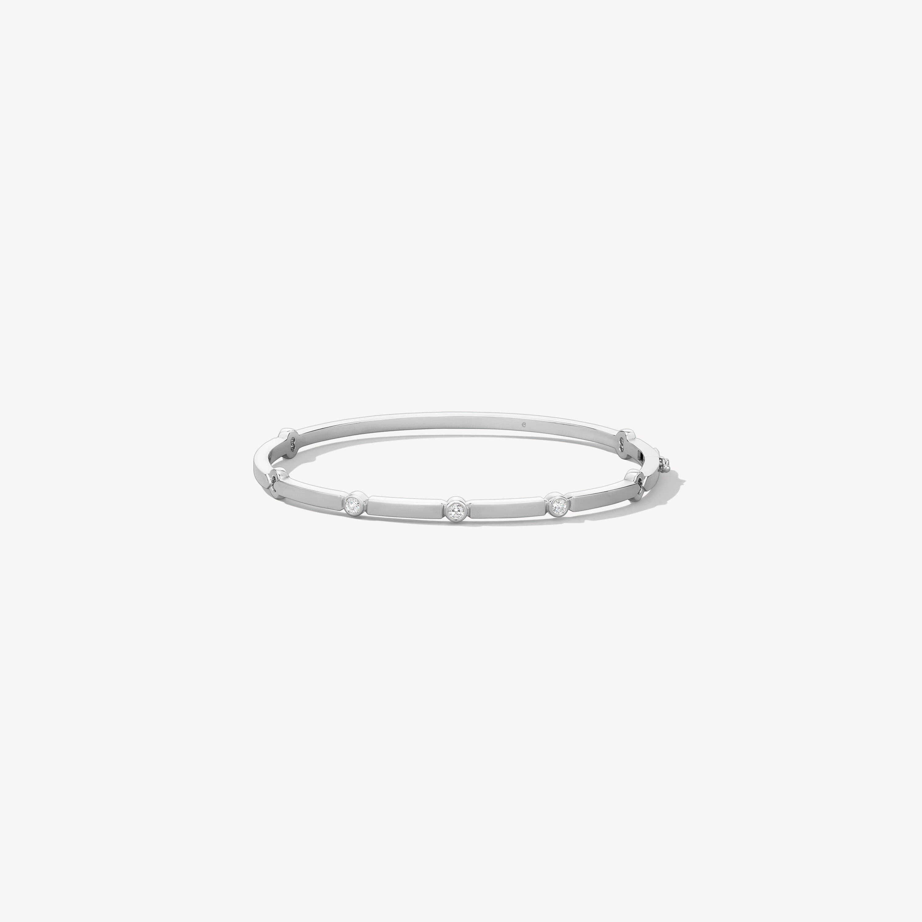 Copley Multi Stone Bangle, 18K White Gold, large
