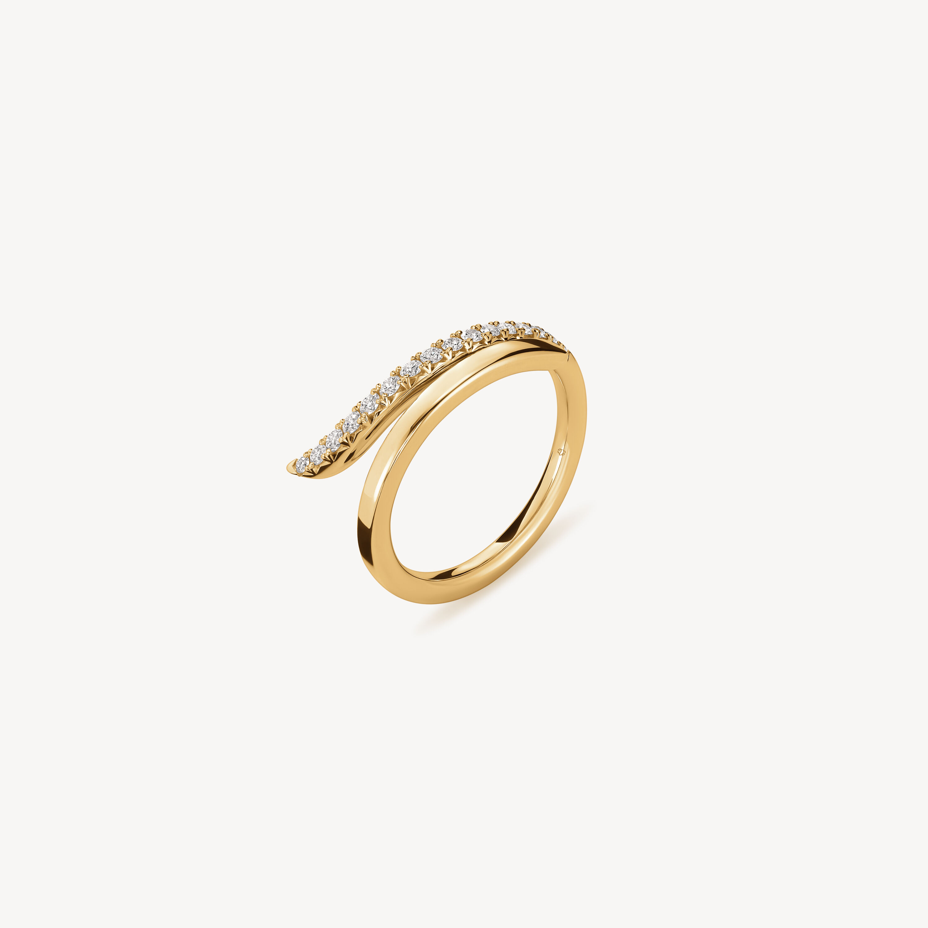 VELA French Cut Pav&eacute; Diamond Ring, 18K Yellow Gold, large