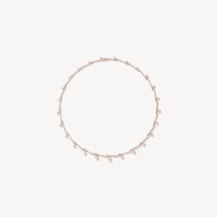 VELA Crossover French Cut Pav&eacute; Necklace, 18K Rose Gold, large