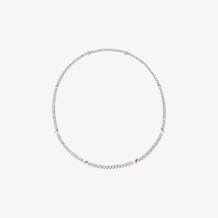 Copley Diamond Line Necklace, 18K White gold and Rose gold, large