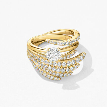 Vela Solitaire Ring, 18K Yellow Gold, large