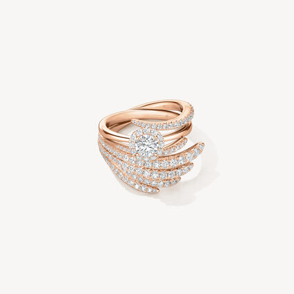 VELA Halo Ring, 18K Rose Gold, large