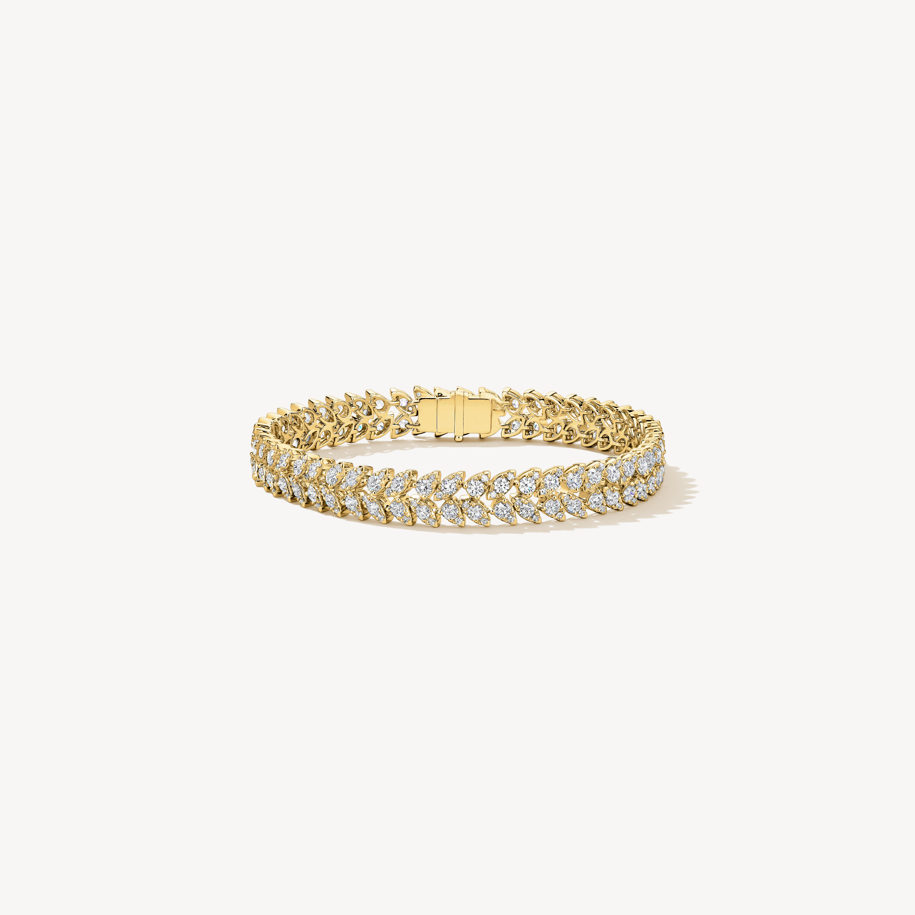 Aerial Double Dewdrop Line Bracelet , 18K Yellow Gold, large