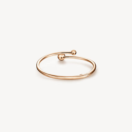 Dream Bypass Pav&eacute; Bangle, 18K Rose Gold, large