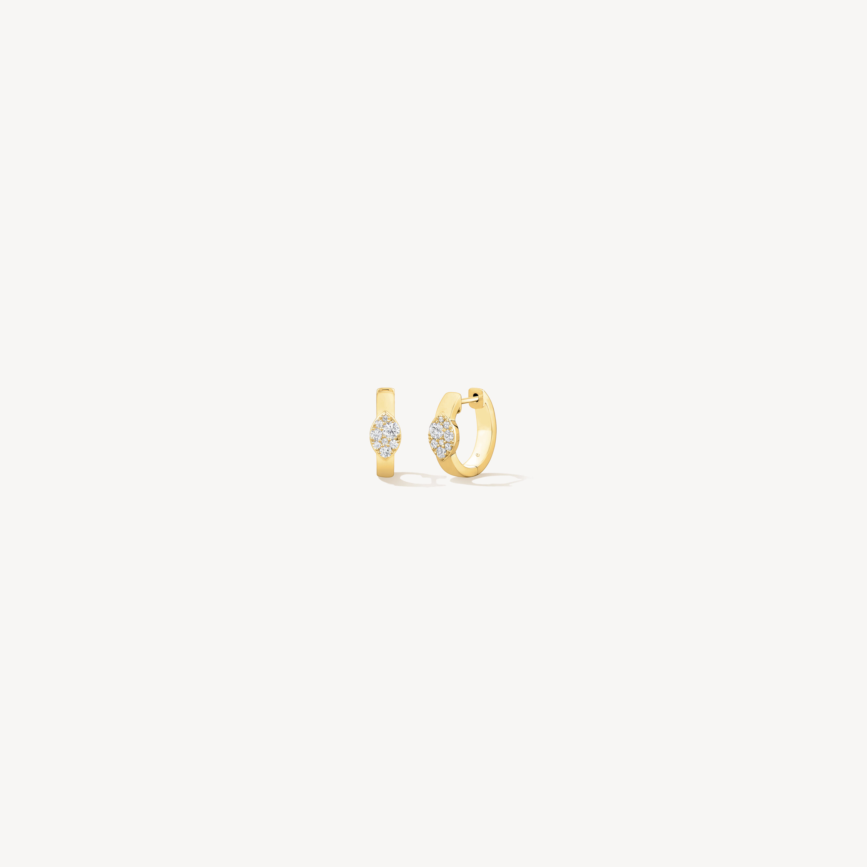 Tessa Navette Huggies, 18K Yellow Gold, large