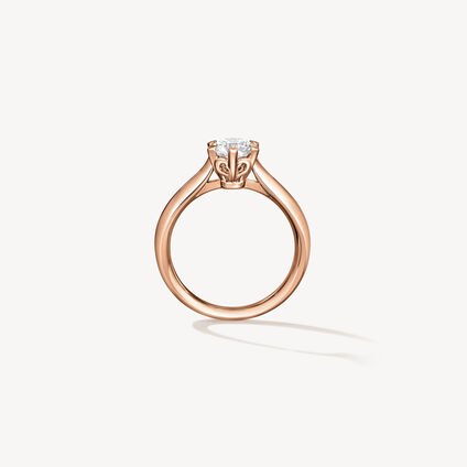 6 Heart-Prong Engagement Ring, 18K Rose Gold, large