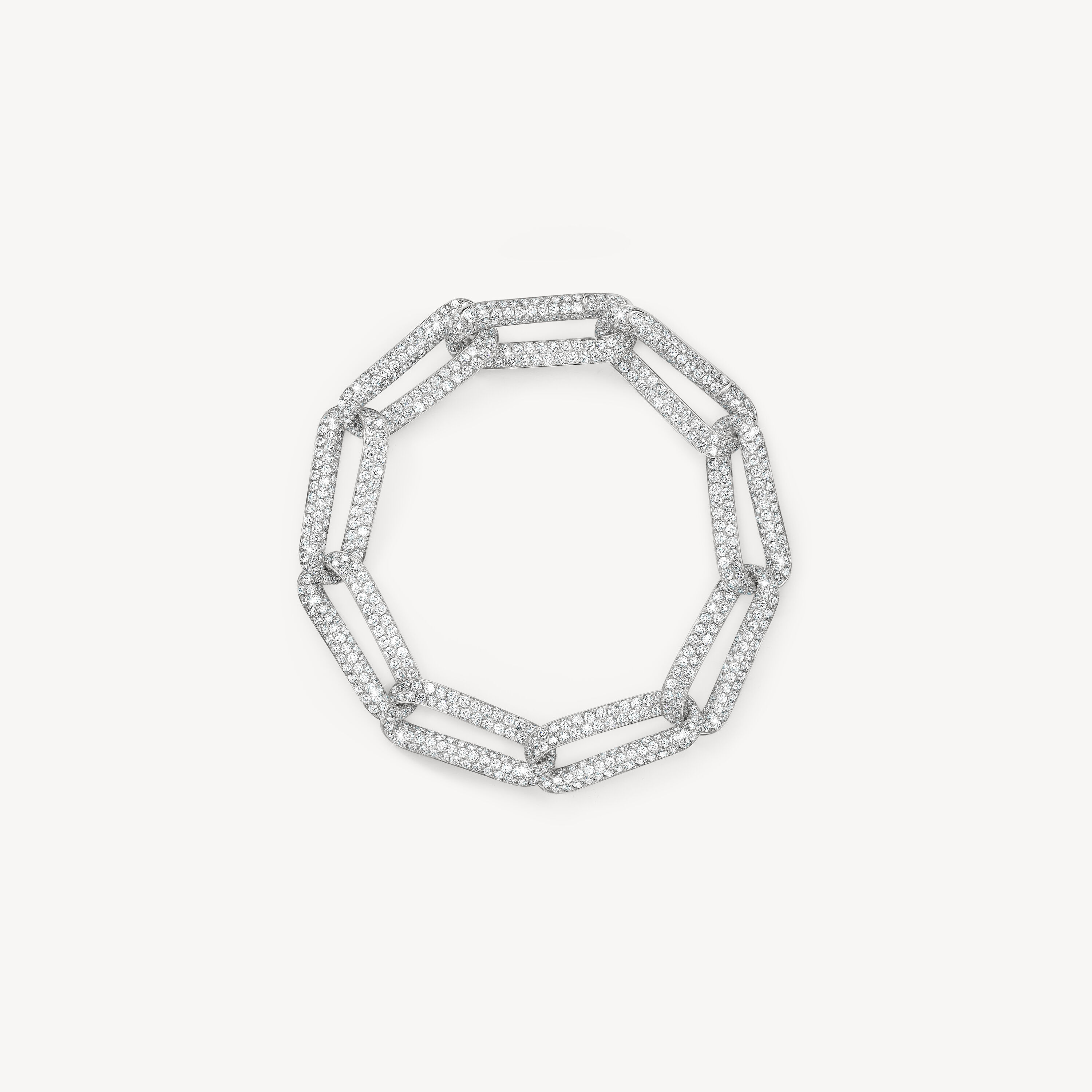 INSIDE/OUT Pav&eacute; Link Bracelet, 18K White Gold, large