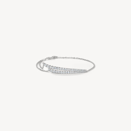 VELA French Cut Pav&eacute; Diamond Bracelet, 18K White Gold, large