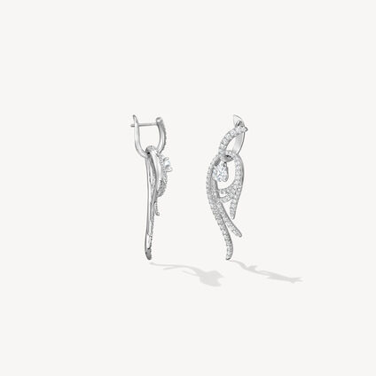 VELA Twisted Drop Earrings, Small, 18K White Gold, large