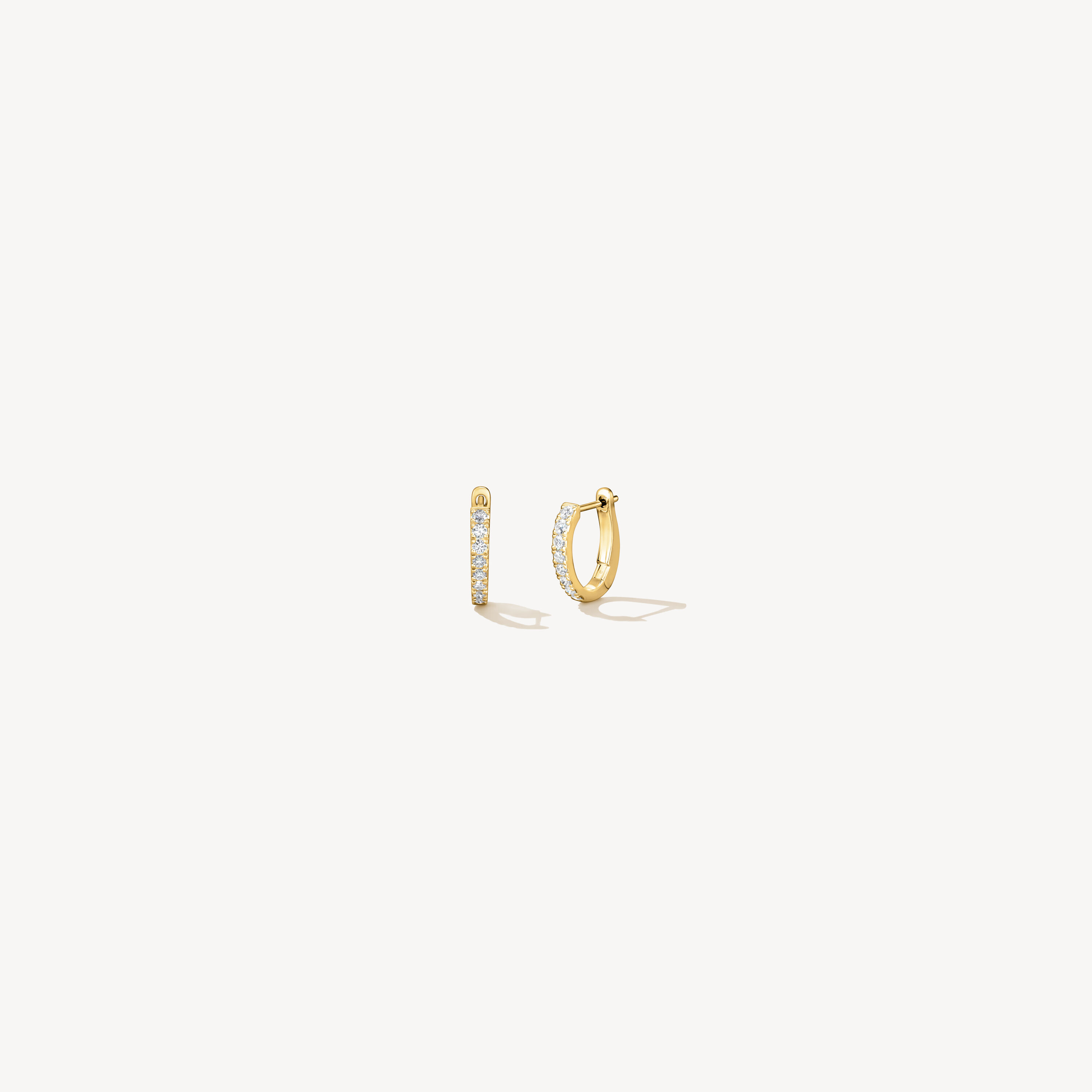 Mini Hoop Graduated Earrings, 18K Yellow Gold, large