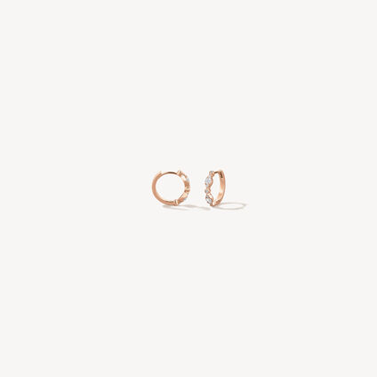 HOF Regal Bezel Huggies, 18K Rose Gold, large