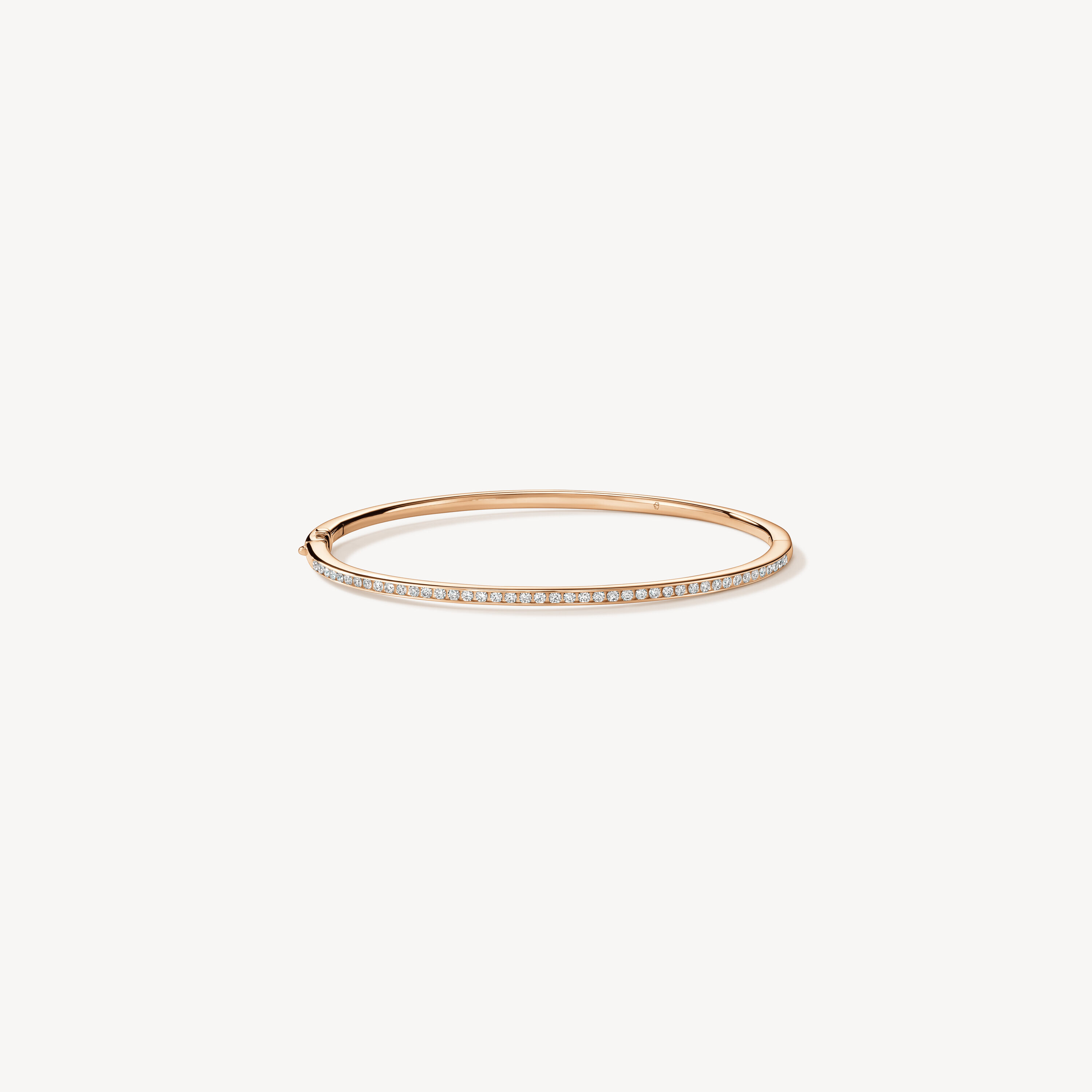 HOF Classic Channel Set Bangle, 18K Rose Gold, large