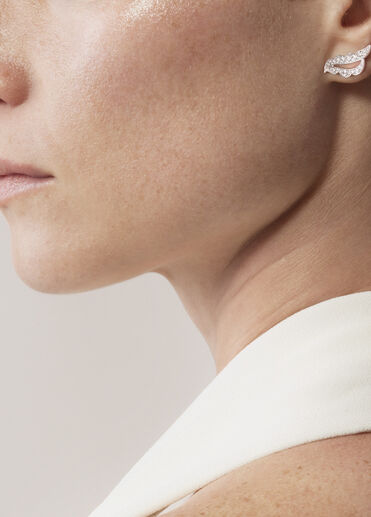 Lorelei Ribbon 鑽石耳環, 18K 白金 Lorelei Ribbon 鑽石耳環, 18K 白金, large