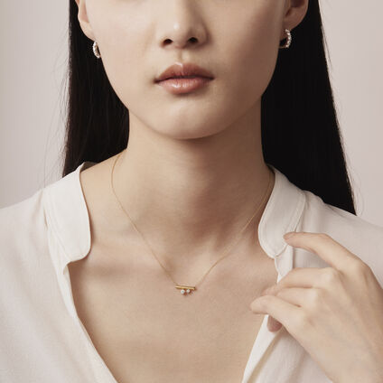 BARRE Mini Floating Diamond Pendant Necklace, 18K White Gold, large