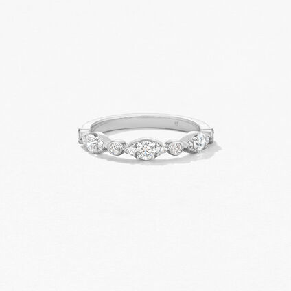 HOF Bezel Regal 鑽石戒指, 18K 白金, large