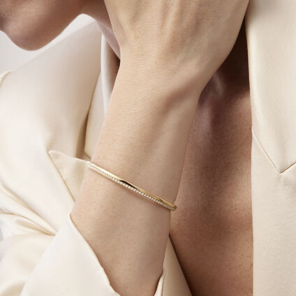 Barre 密鑲鑽石手鐲, 18K 白金, large