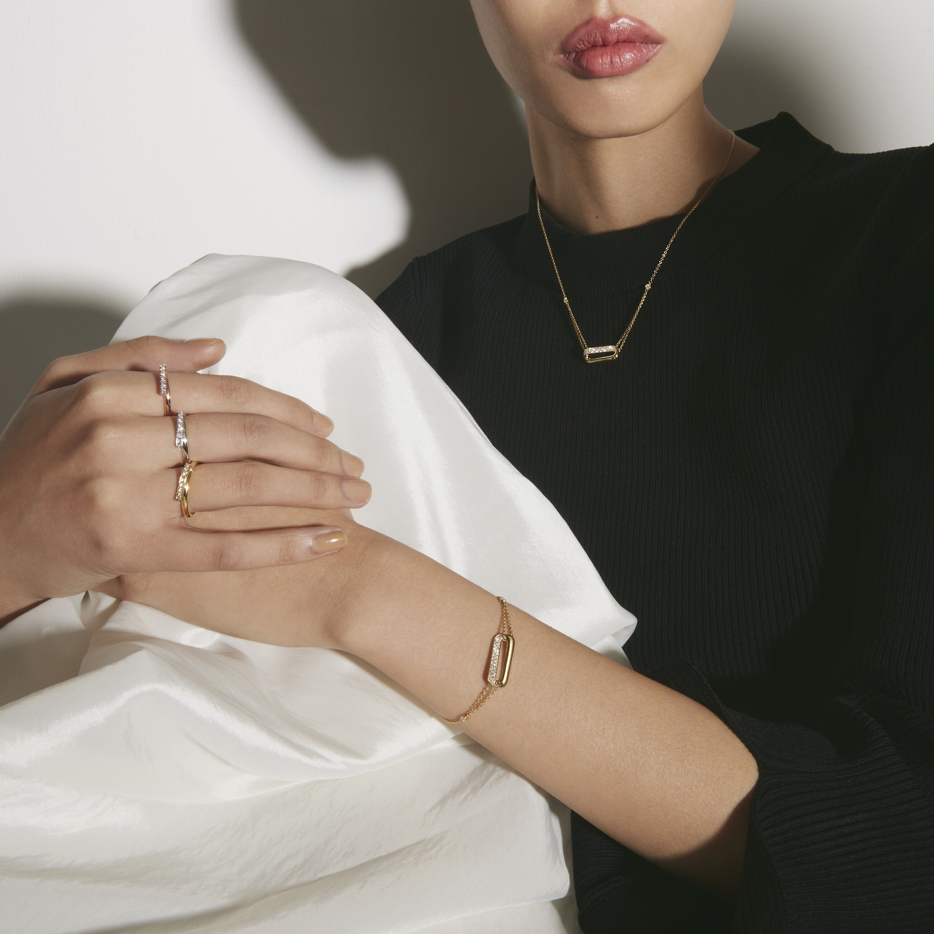 INSIDE/OUT Link 鑽石項鍊, 18K 白金, large