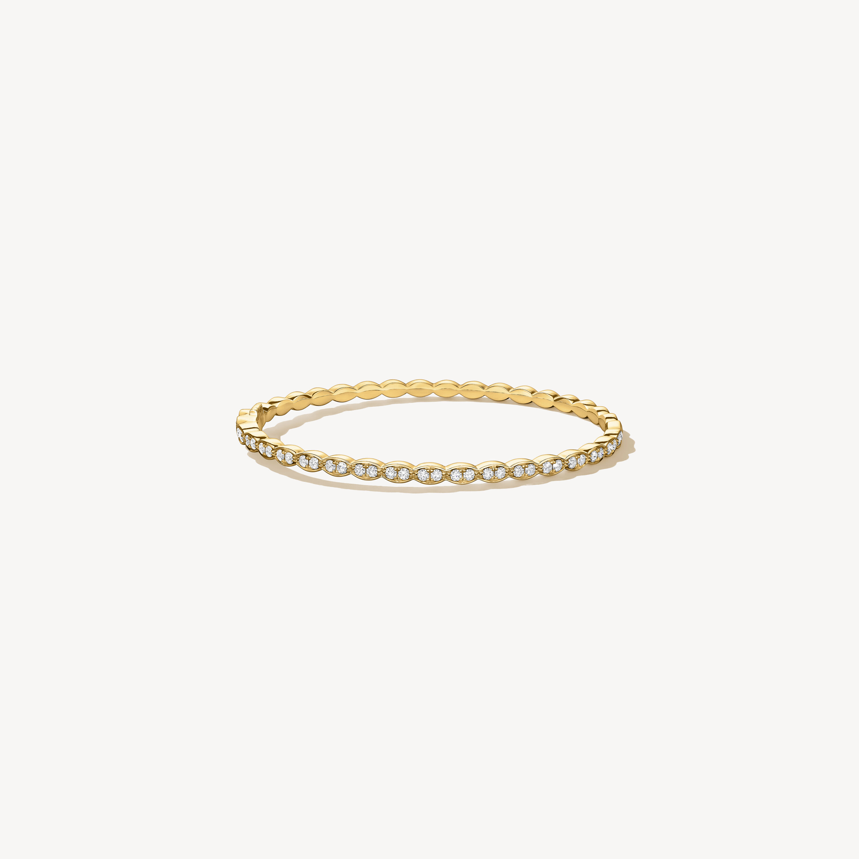 Lorelei Floral Diamond Bangle, 18K Yellow Gold, large