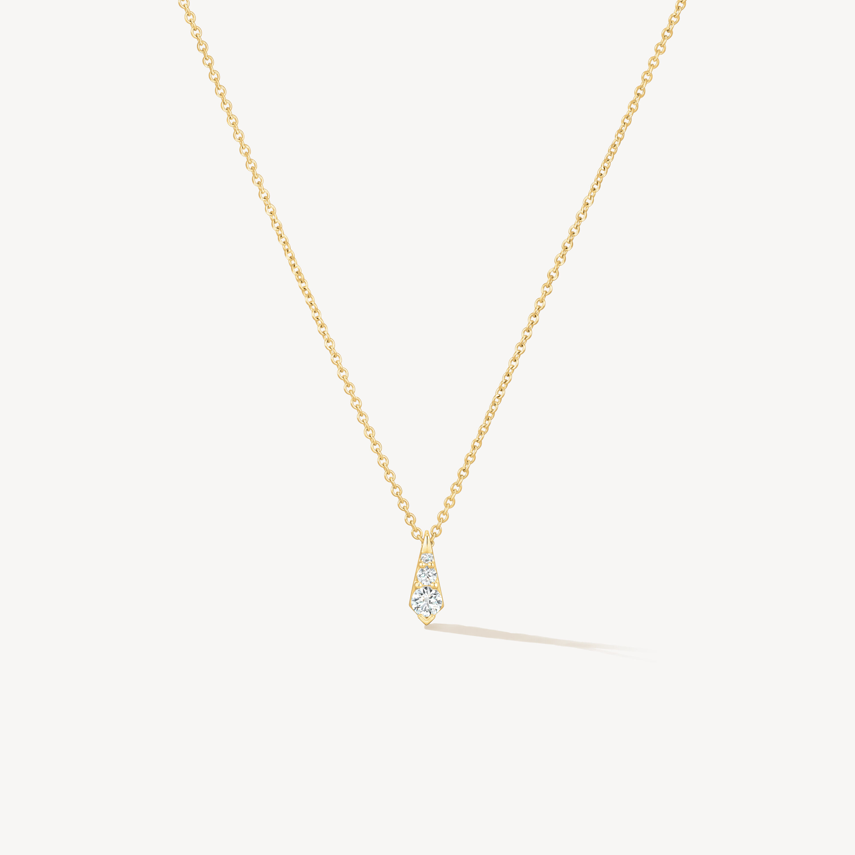 Triplicity Drop Pendant Necklace, 18K Yellow Gold, large
