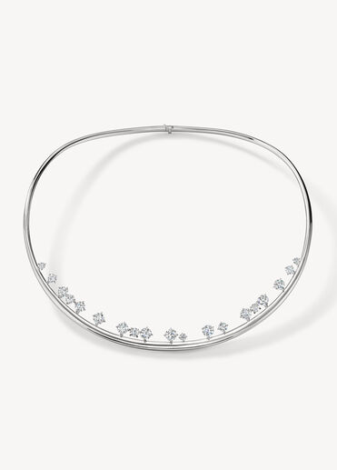 Barre Floating 鑽石鎖骨鍊, 18K 白金 Barre Floating 鑽石鎖骨鍊, 18K 白金, large