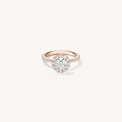 VELA Halo Ring With Diamond Band, 18K Rose Gold, large