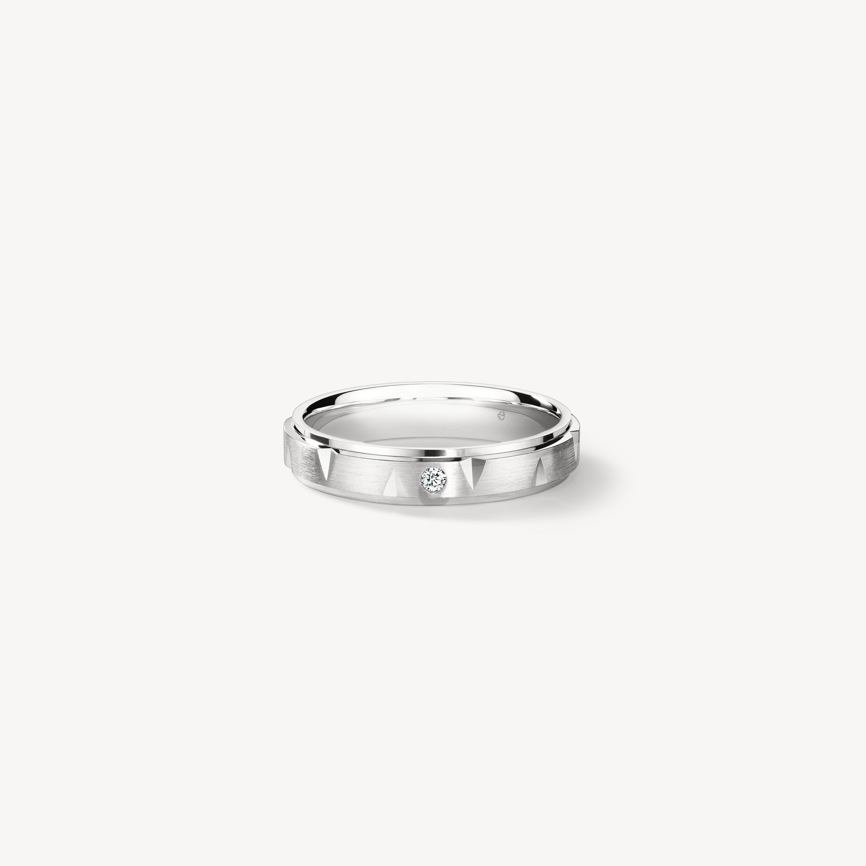 Love Chevron Wedding Band , Platinum, large