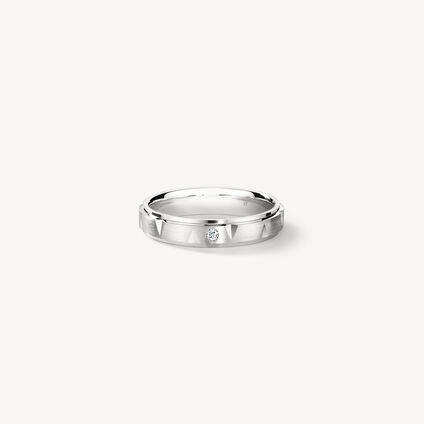Love Chevron Wedding Band , Platinum, large